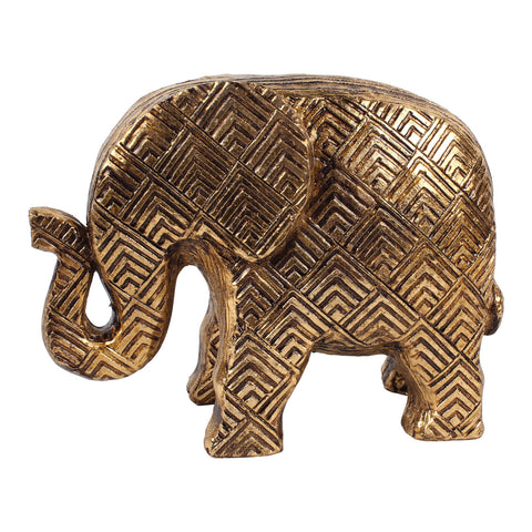 POLYRESIN 6"H ELEPHANT FIGURINE, GOLD