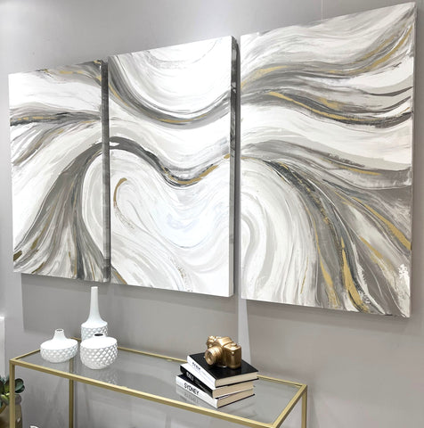 Neutral Smokey Trails 24x40