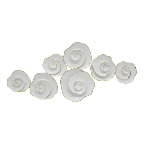 METAL ROSE WALL DECOR, WHITE WB