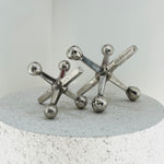 SILVER METAL JACKS SET