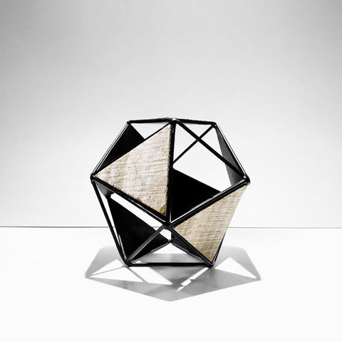 Geometric Black Metal Sphere